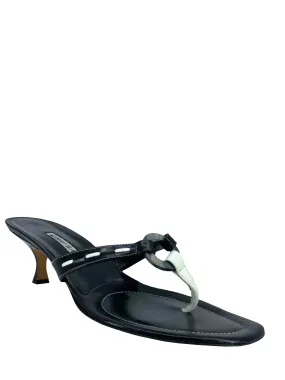 Manolo Blahnik Leather Thong Sandals Size 11