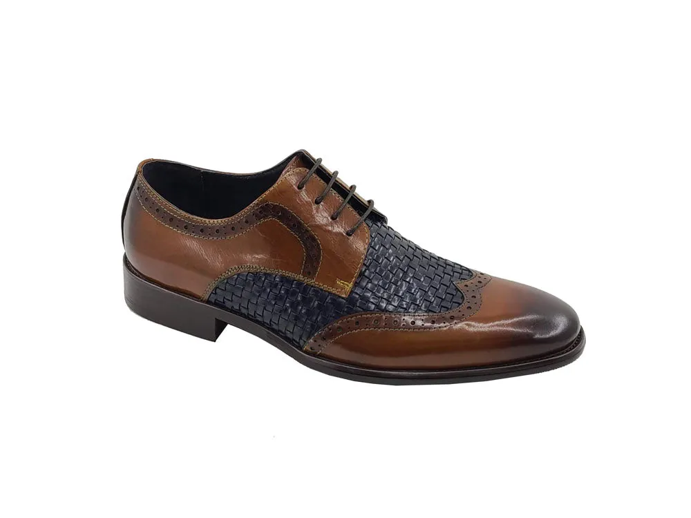 Medallion Wing-tip Basket Weave Four Eyelets Oxford