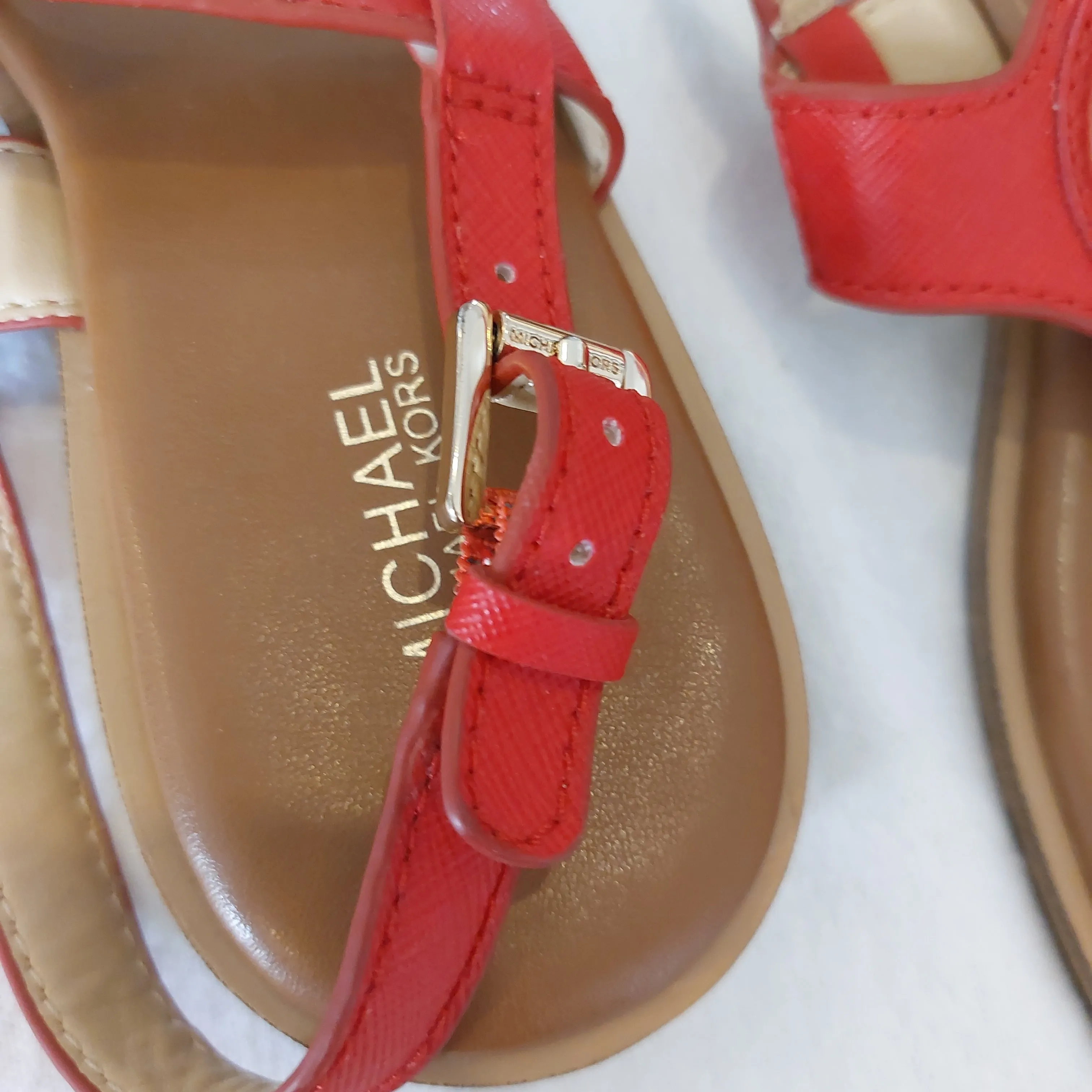 Michael Kors Red Logo Thong Sandals | Gently Used |