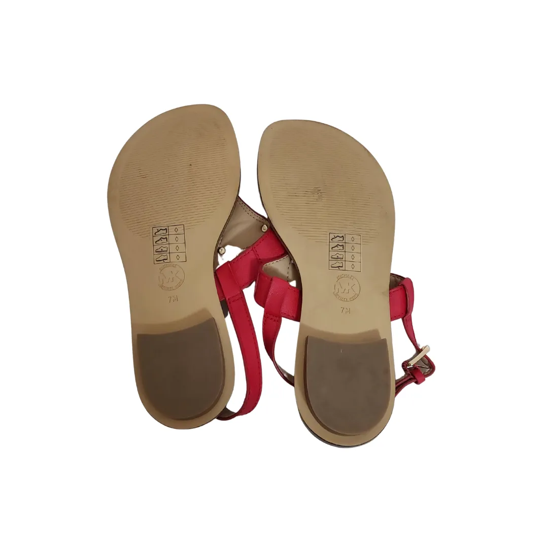 Michael Kors Red Logo Thong Sandals | Gently Used |