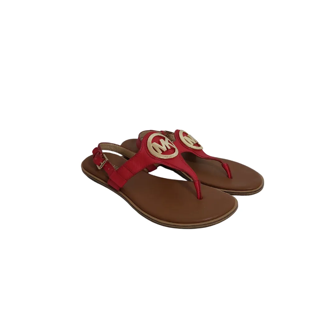 Michael Kors Red Logo Thong Sandals | Gently Used |