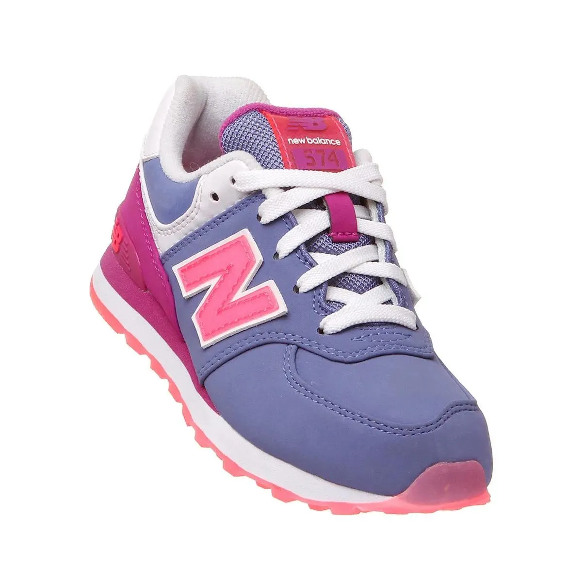 New Balance girl's sneakers shoe KL574DYG blue gray fuchsia