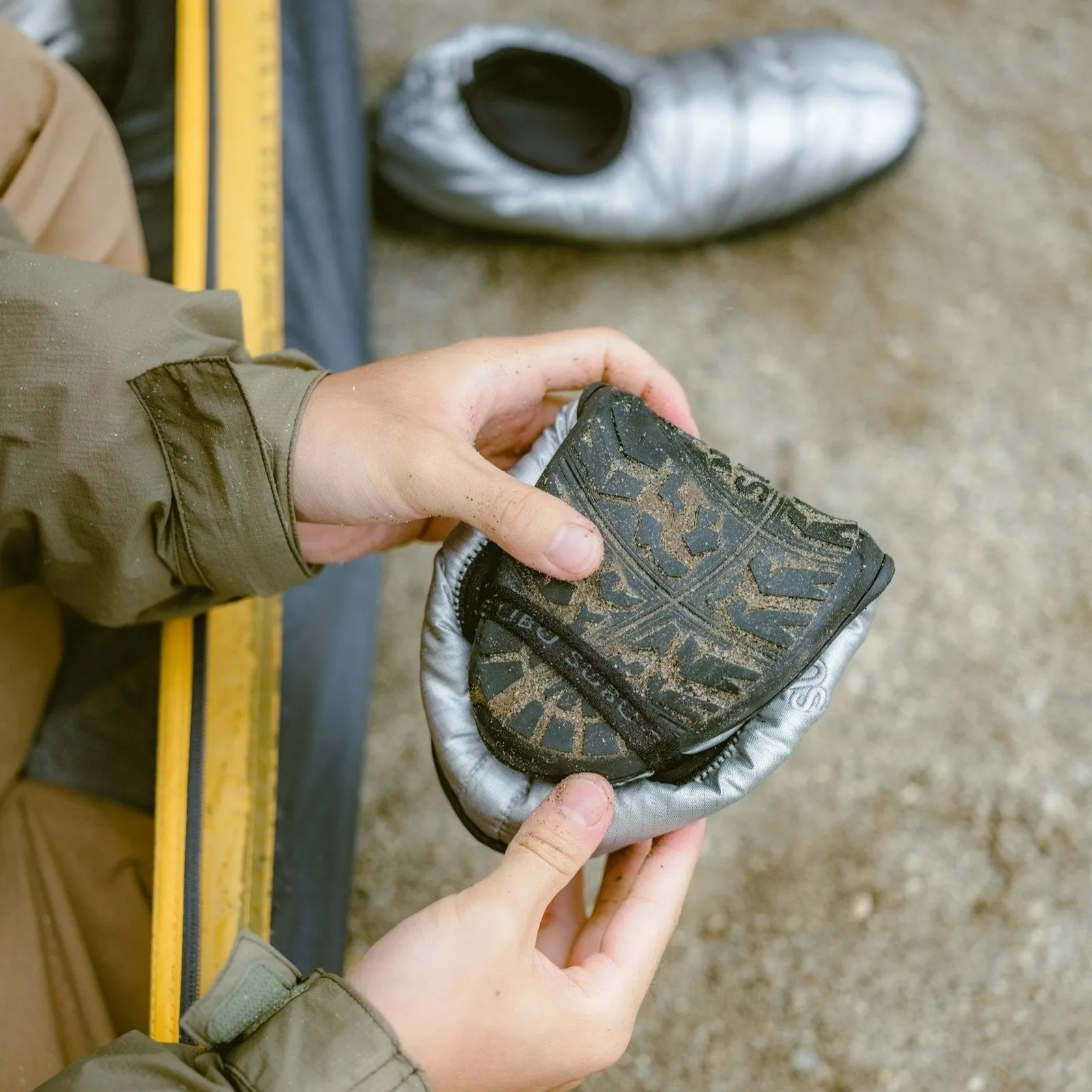 Packable Slippers - Foil Silver