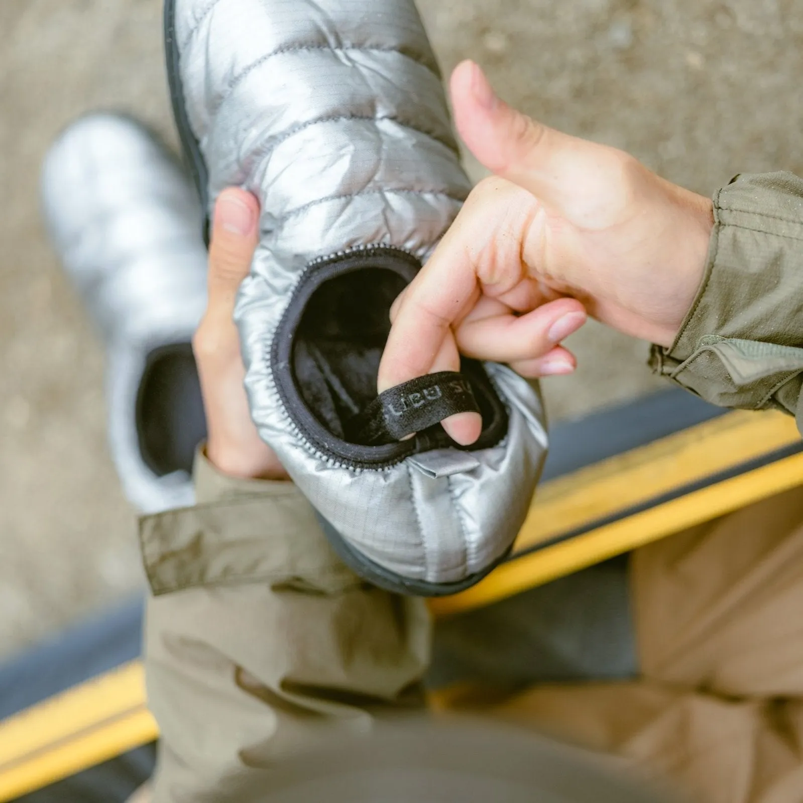 Packable Slippers - Foil Silver