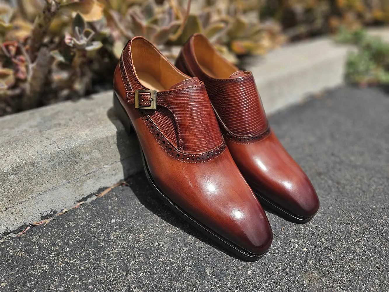 Plain Toe Single Monk Loafer