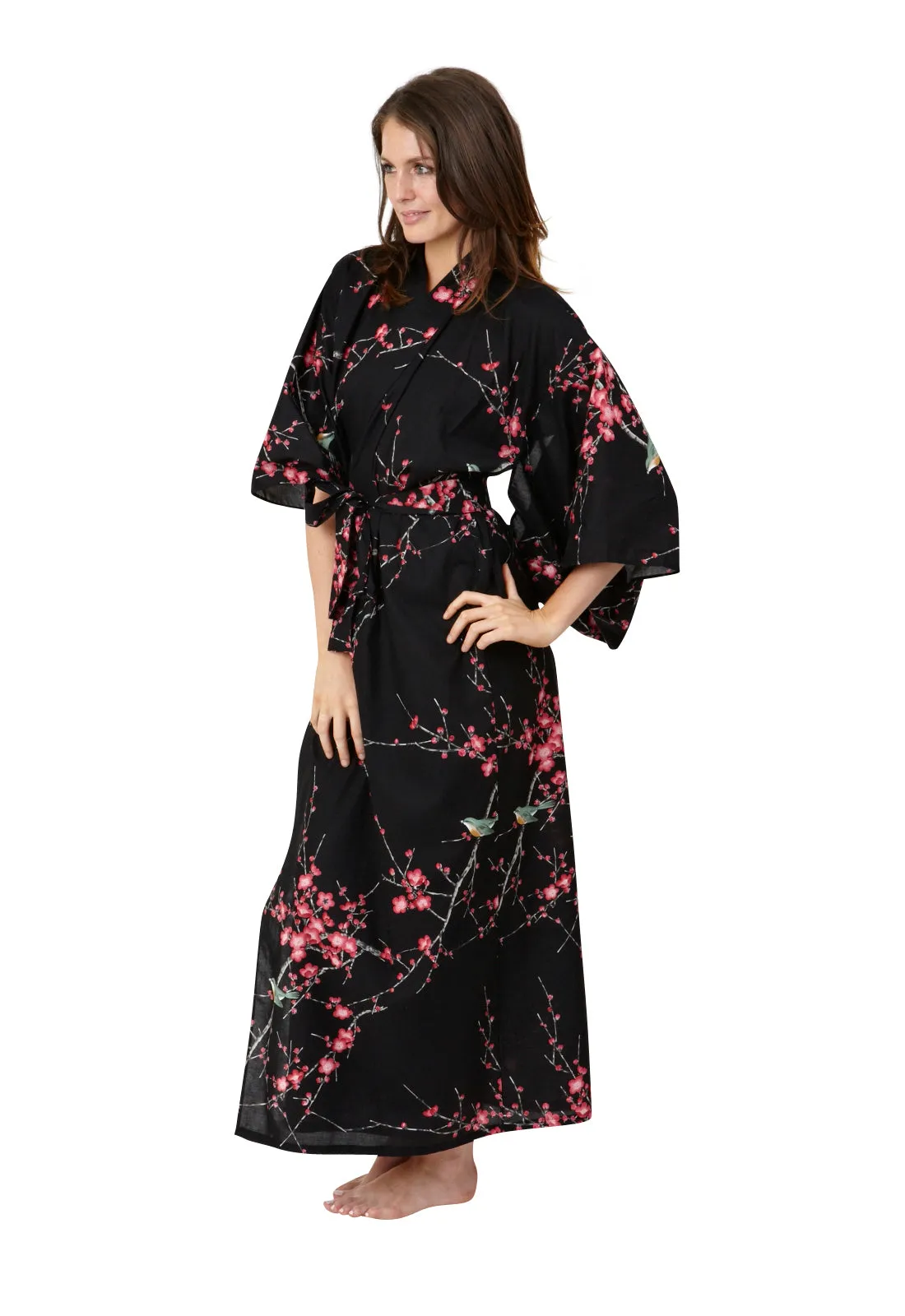 Plum & Warbler Womens Plus Size Cotton Kimono Robe