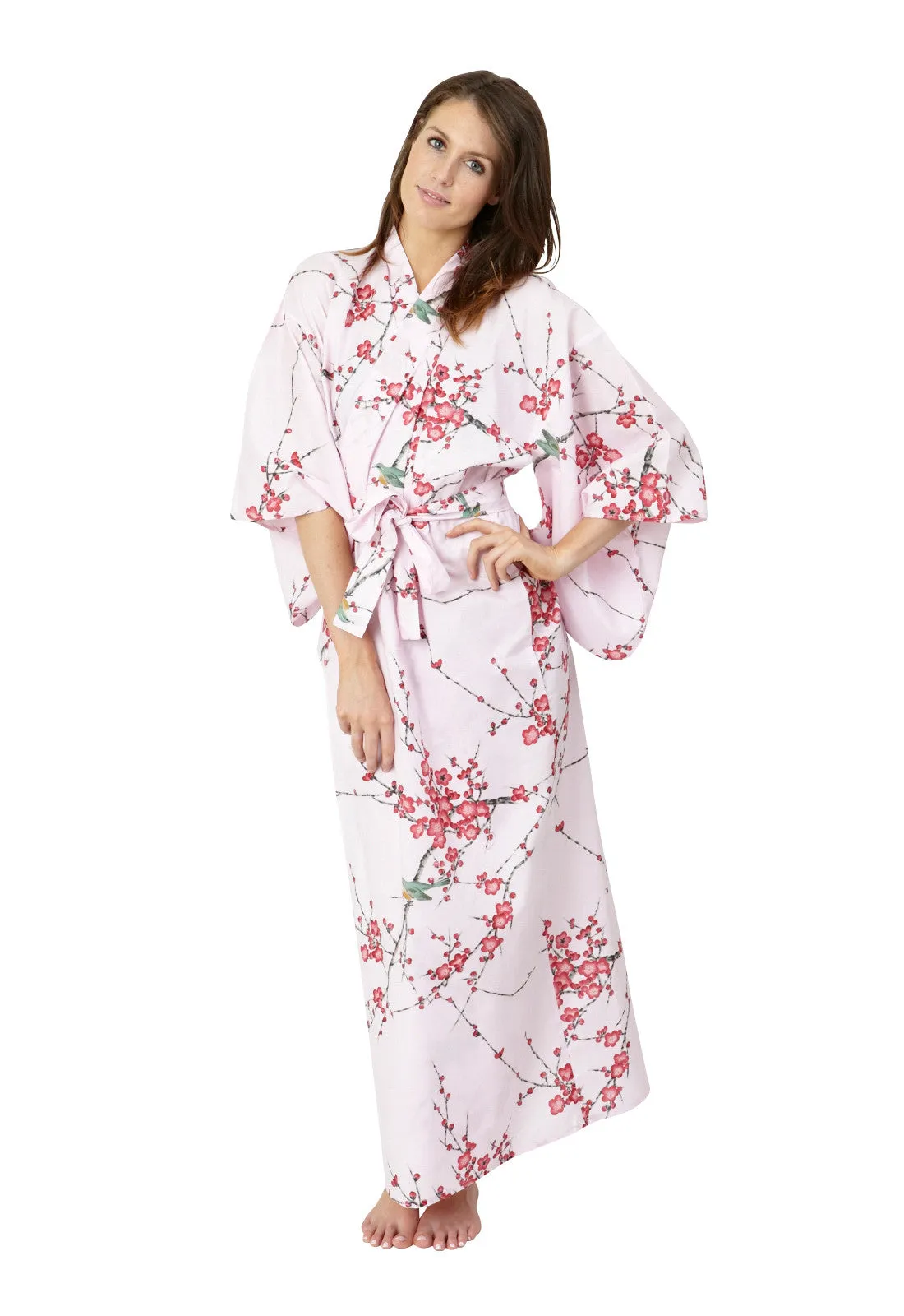 Plum & Warbler Womens Plus Size Cotton Kimono Robe