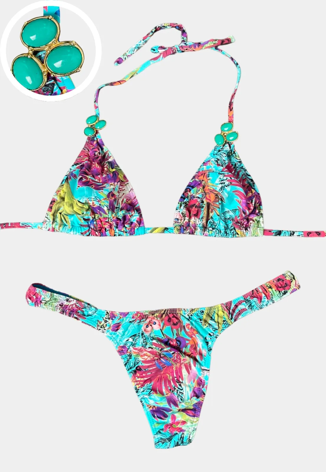 Printed Thong Bikini