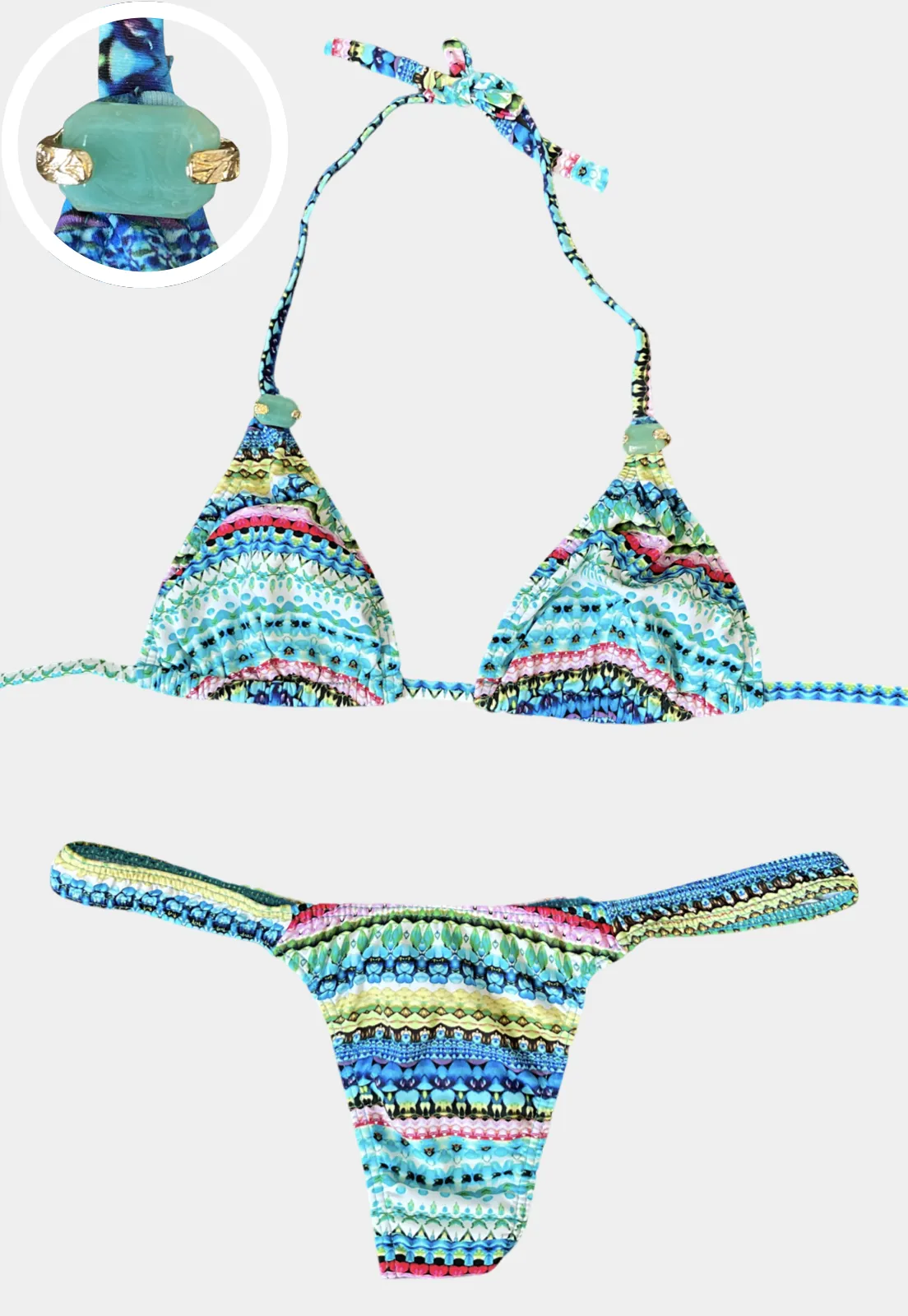 Printed Thong Bikini