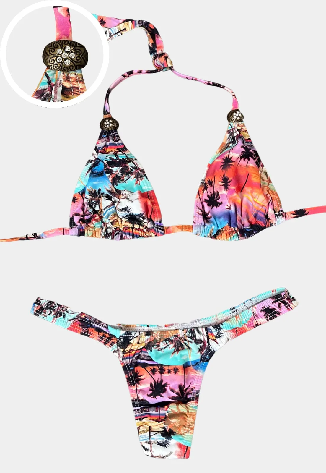 Printed Thong Bikini