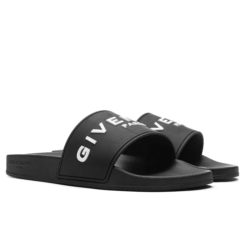 Slide Flat Sandals - Black