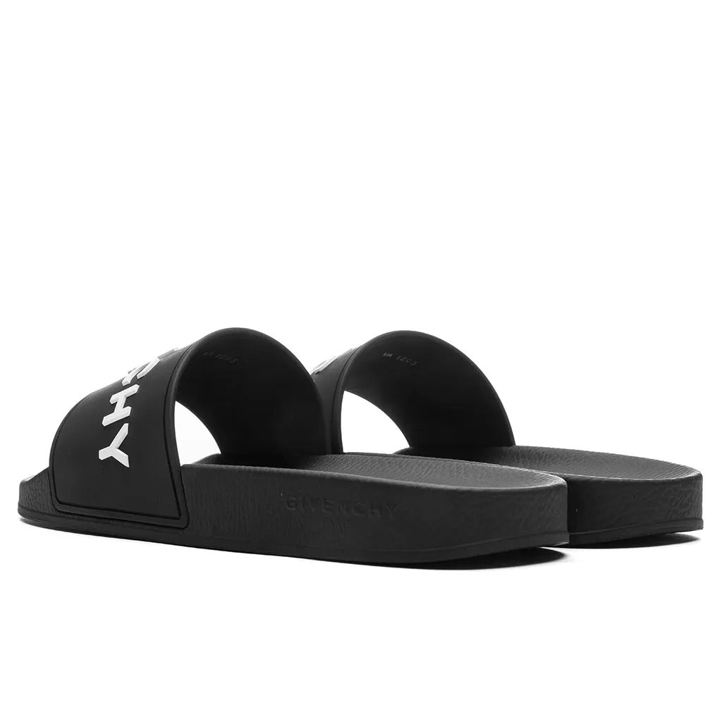 Slide Flat Sandals - Black