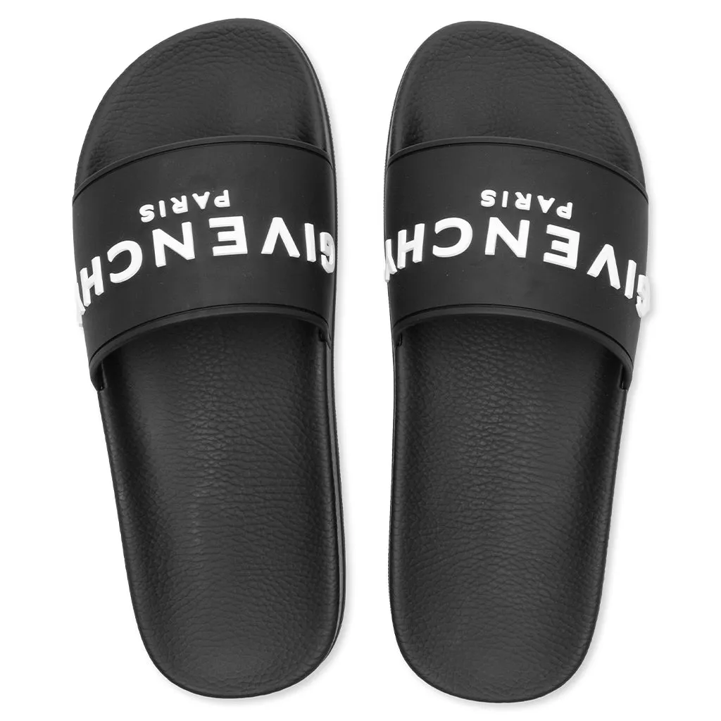 Slide Flat Sandals - Black