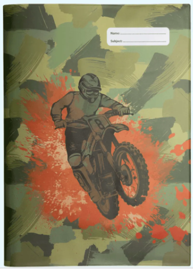 Spencil Book Cover A4 Camo Biker