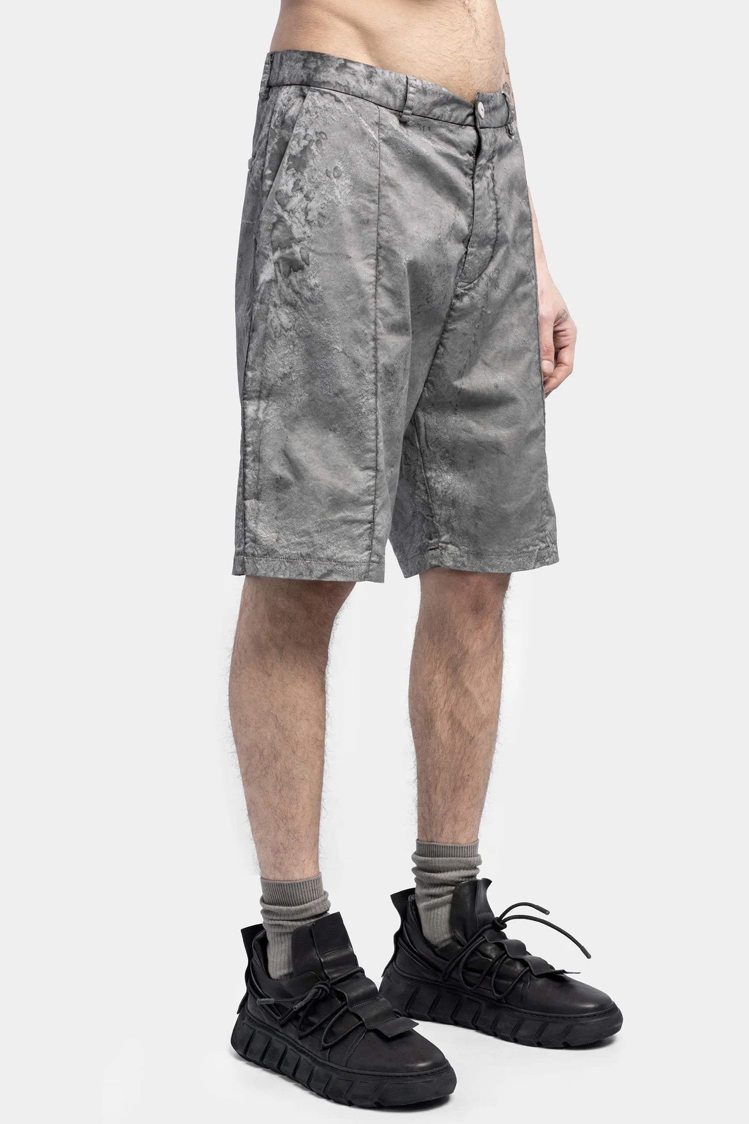 Stretch Cotton Shorts, Anthracite Salt Dyed