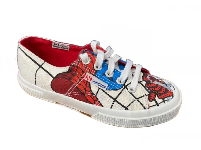 Superga boy's canvas shoe Cartoon 2750 Spiderman S0067R0 974 white