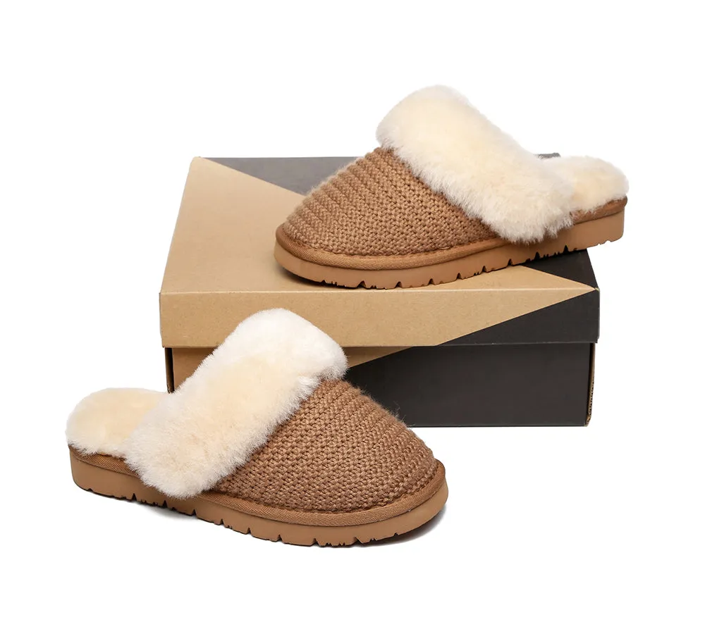 Women Sheepskin Wool Slipper Linden