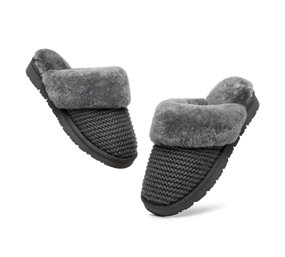 Women Sheepskin Wool Slipper Linden