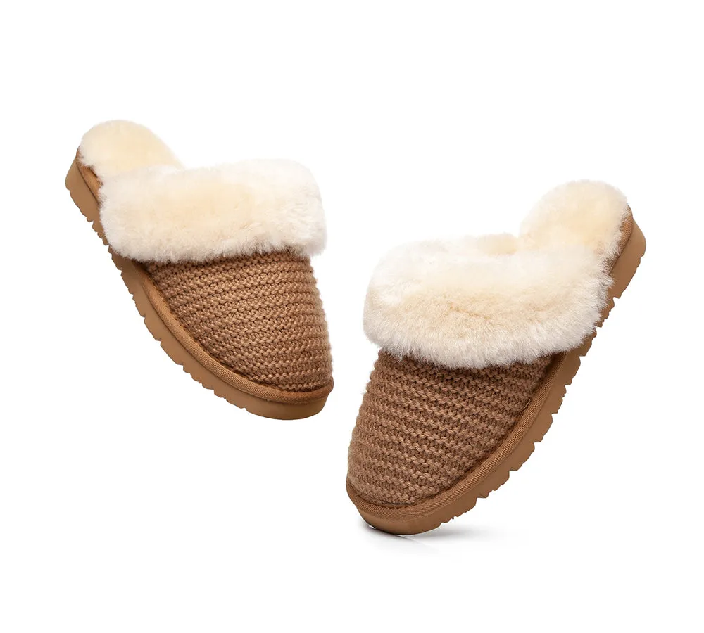 Women Sheepskin Wool Slipper Linden