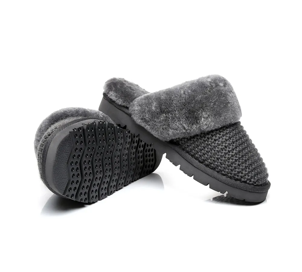 Women Sheepskin Wool Slipper Linden