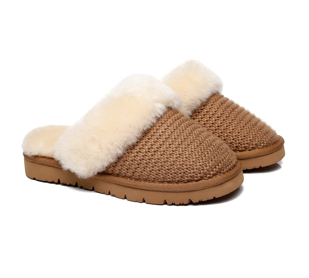 Women Sheepskin Wool Slipper Linden