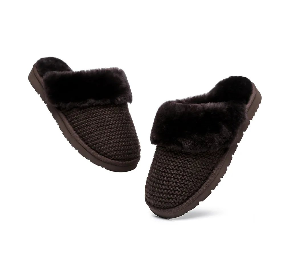 Women Sheepskin Wool Slipper Linden