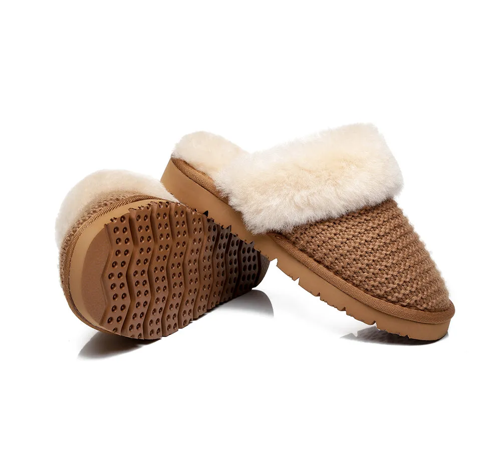 Women Sheepskin Wool Slipper Linden