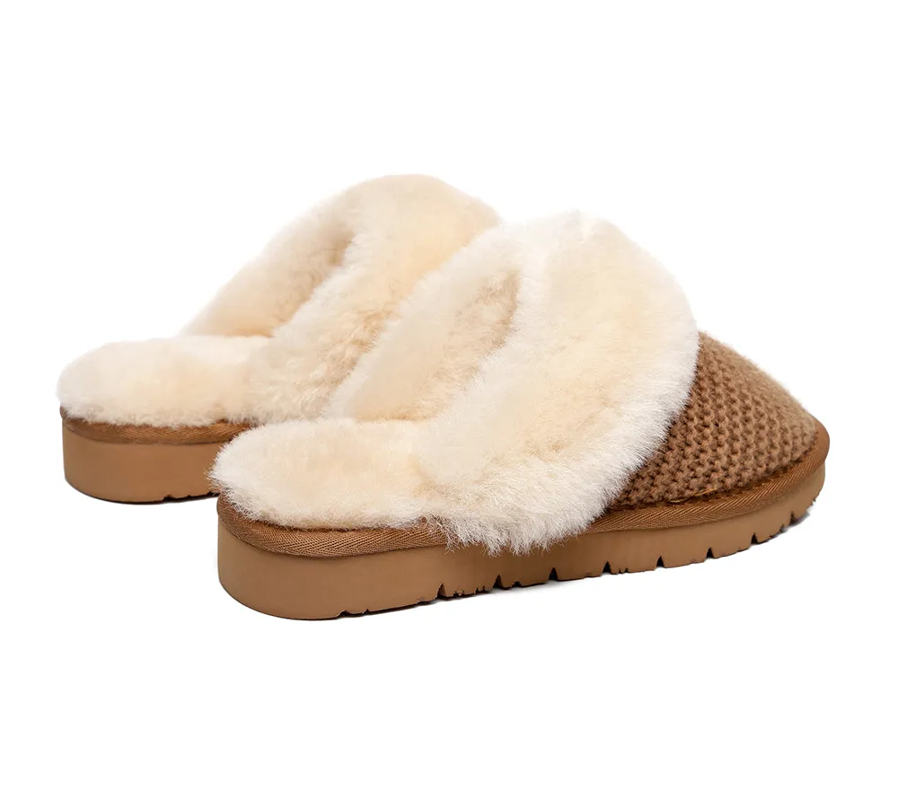 Women Sheepskin Wool Slipper Linden