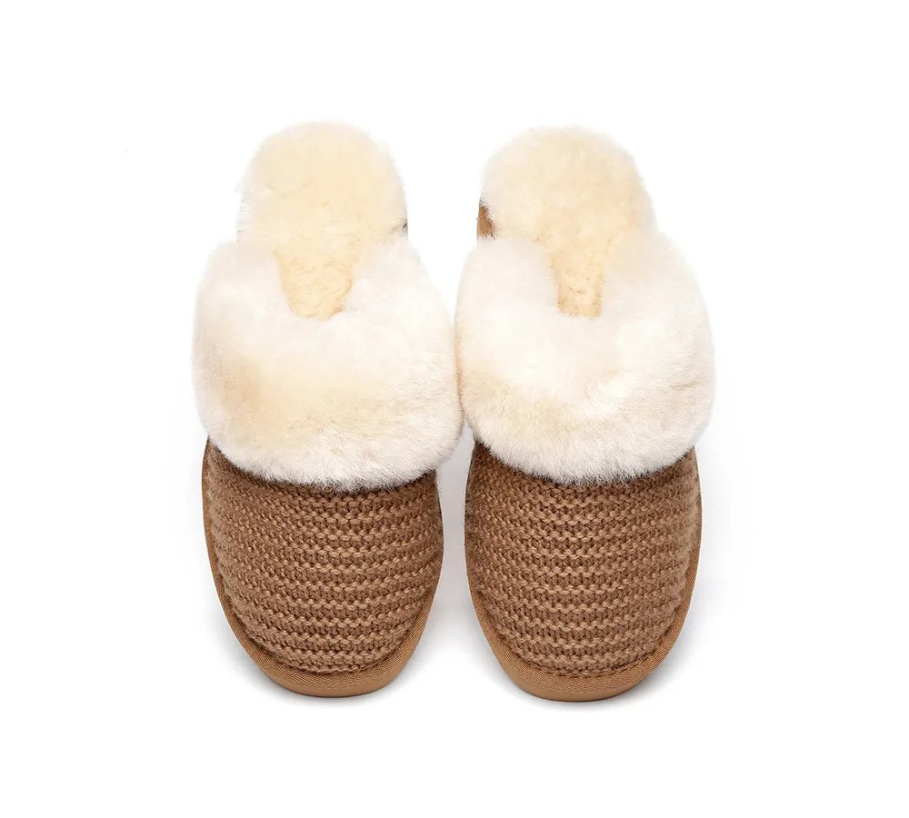 Women Sheepskin Wool Slipper Linden