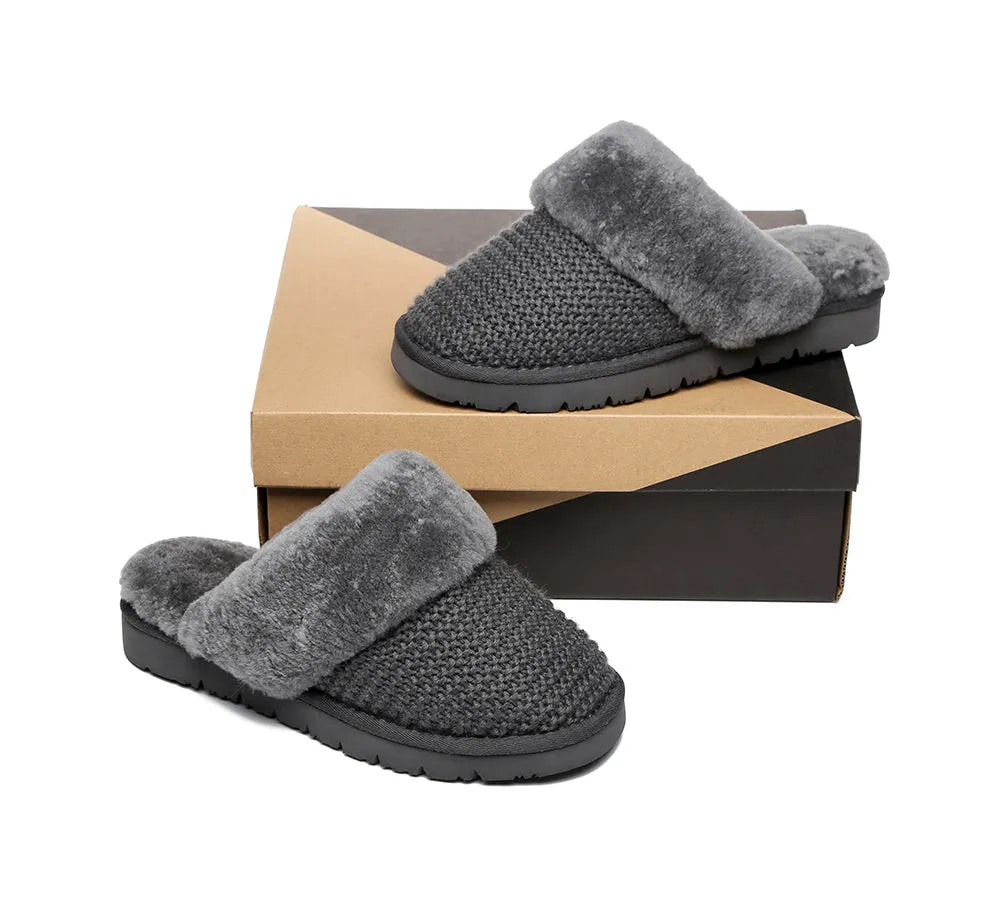 Women Sheepskin Wool Slipper Linden