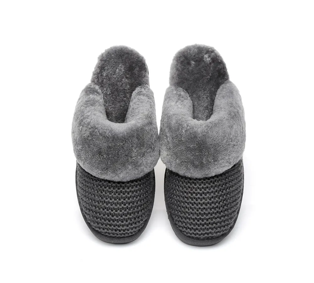 Women Sheepskin Wool Slipper Linden