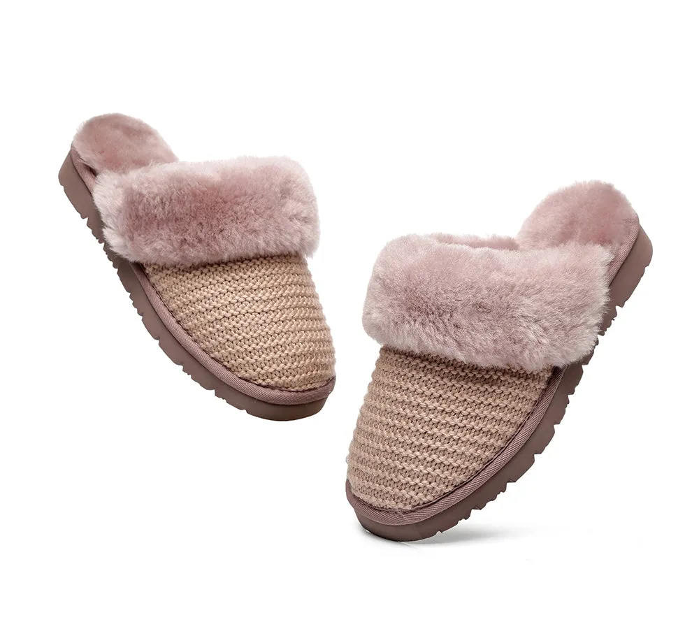 Women Sheepskin Wool Slipper Linden