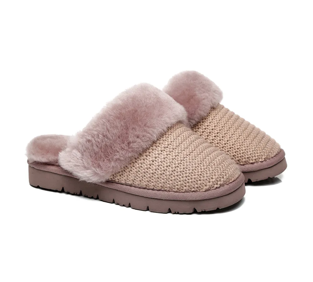 Women Sheepskin Wool Slipper Linden