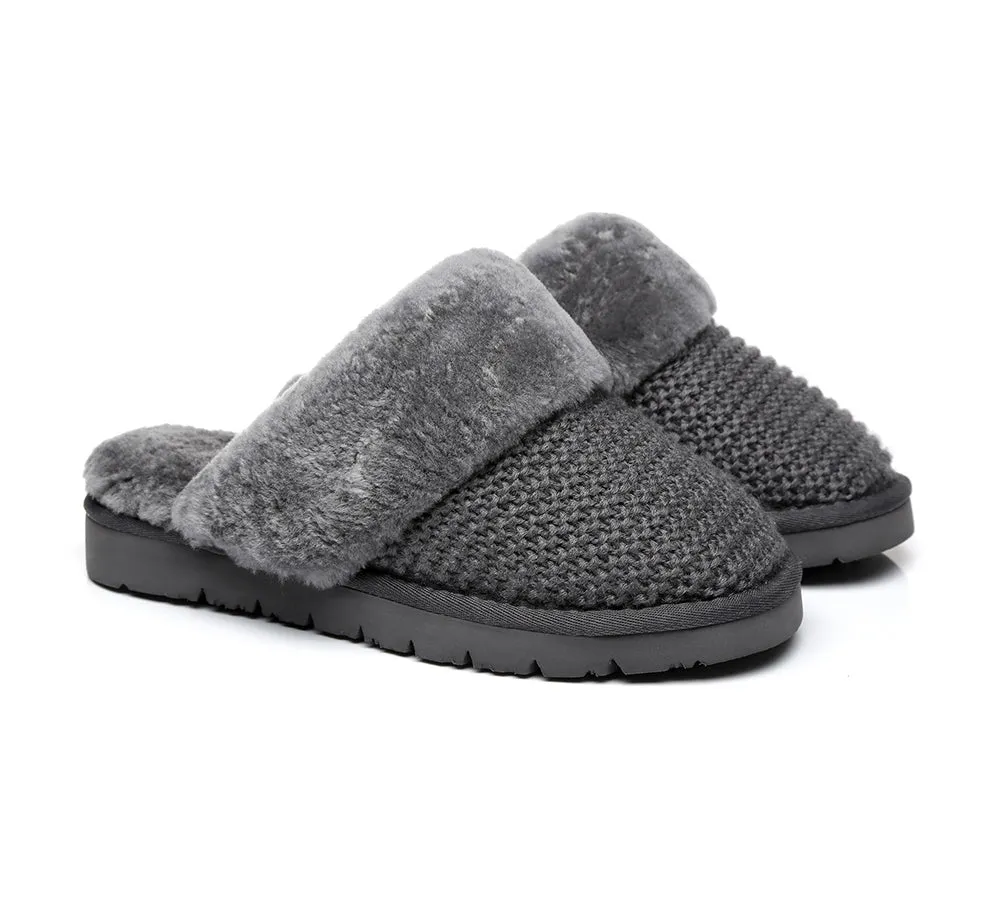 Women Sheepskin Wool Slipper Linden