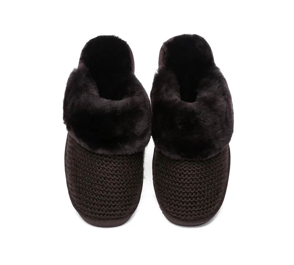 Women Sheepskin Wool Slipper Linden